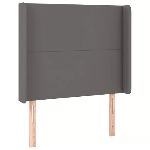 Szürke műbőr LED-es fejtámla 83x16x118/128 cm