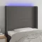 Szürke műbőr LED-es fejtámla 103x16x118/128 cm