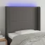 Szürke műbőr LED-es fejtámla 103x16x118/128 cm