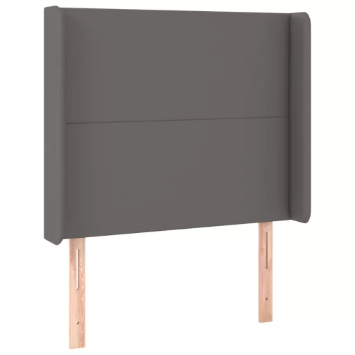 Szürke műbőr LED-es fejtámla 103x16x118/128 cm