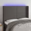 Szürke műbőr LED-es fejtámla 147x16x118/128 cm