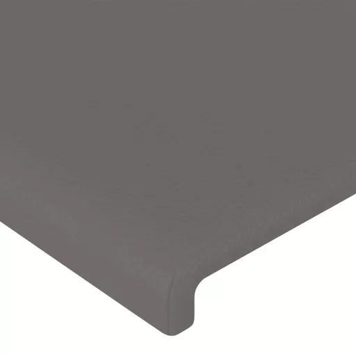 Szürke műbőr LED-es fejtámla 147x16x118/128 cm