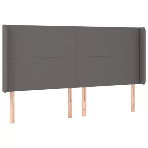 Szürke műbőr LED-es fejtámla 163x16x118/128 cm