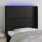 Fekete műbőr LED-es fejtámla 93x16x118/128 cm