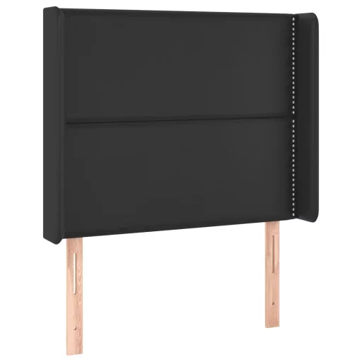 Fekete műbőr LED-es fejtámla 93x16x118/128 cm