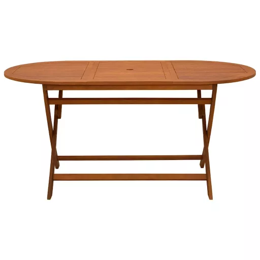 Tömör eukaliptuszfa összecsukható kerti asztal 160 x 85 x 75 cm