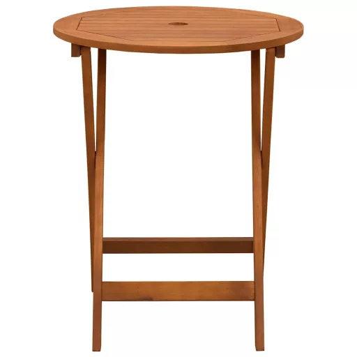Tömör eukaliptuszfa összecsukható kerti asztal Ø 60 x 75 cm