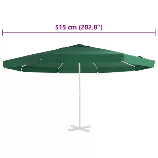 Zöld kültéri napernyő csereponyva 515 cm