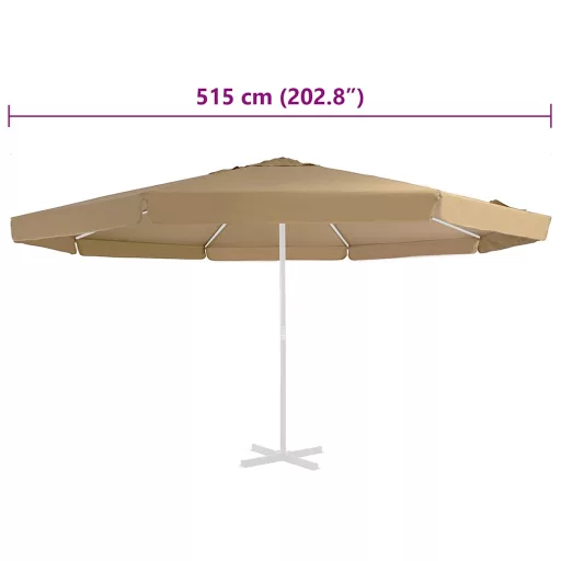 Tópszínű kültéri napernyő csereponyva 515 cm
