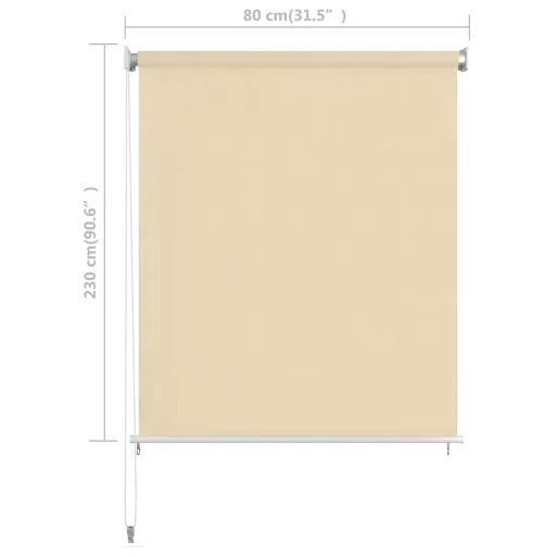Krémszínű kültéri HDPE roló 80 x 230 cm