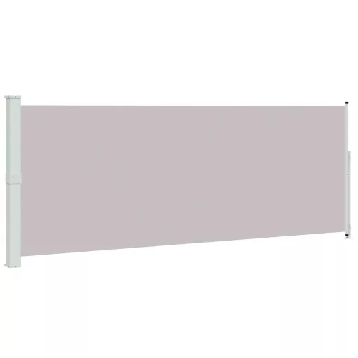Szürke behúzható oldalsó terasznapellenző 180 x 500 cm