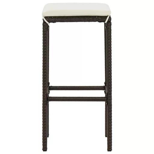 6 db barna polyrattan bárszék párnával