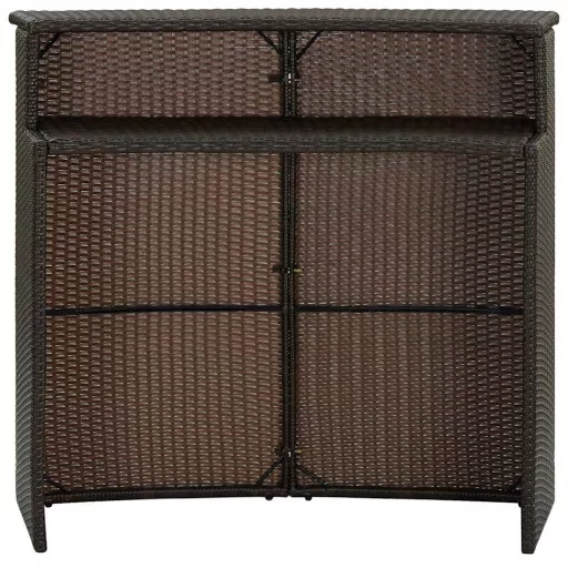 Barna polyrattan kerti bárasztal 120 x 55 x 110 cm