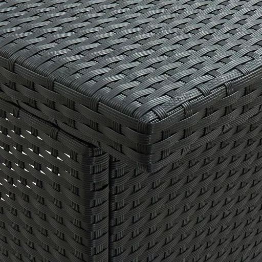 3 részes fekete polyrattan bárszett