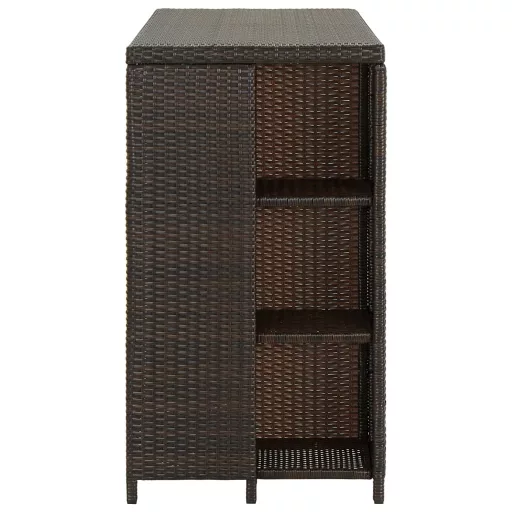Barna polyrattan kerti tárolóláda 120 x 60 x 110 cm