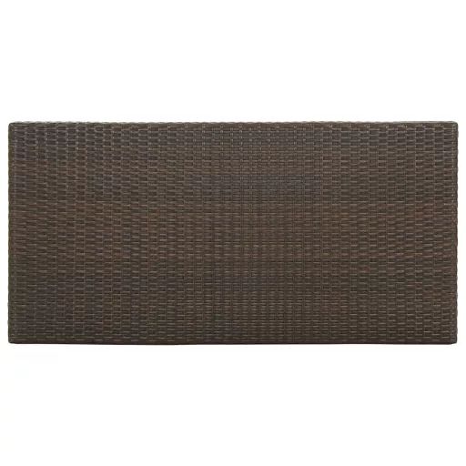 Barna polyrattan kerti tárolóláda 120 x 60 x 110 cm