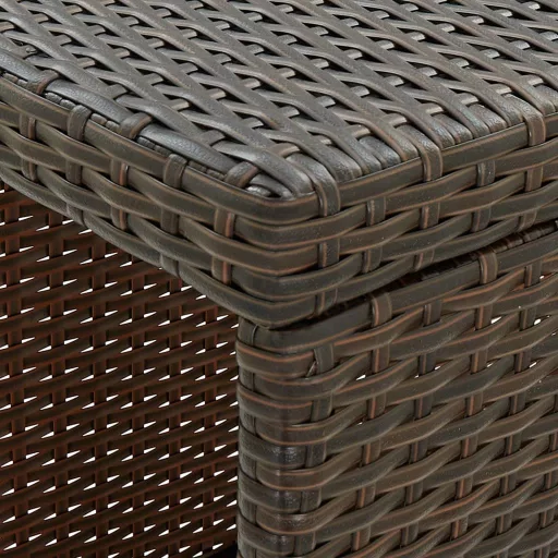 Barna polyrattan kerti tárolóláda 120 x 60 x 110 cm