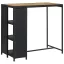 Fekete polyrattan bárasztal tárolópolccal 120 x 60 x 110 cm