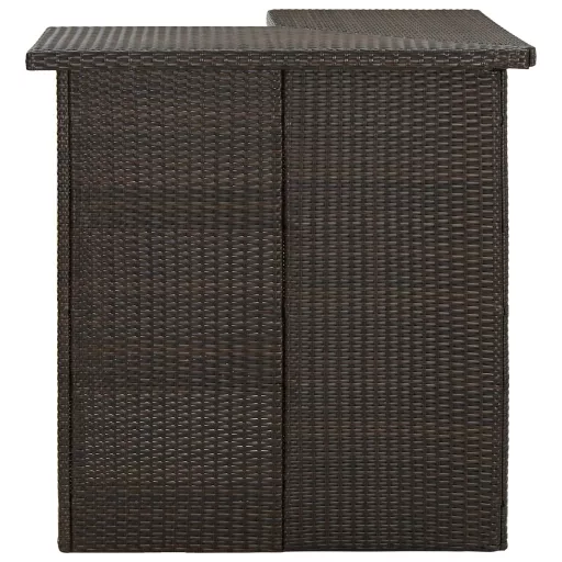 Barna polyrattan sarok bárasztal 100 x 50 x 105 cm