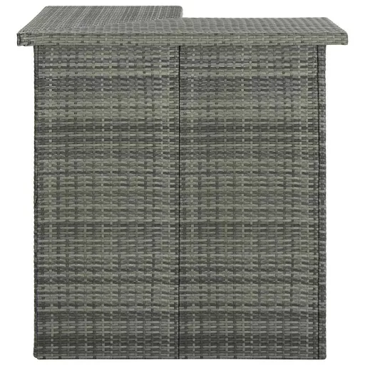 Szürke polirattan sarok bárasztal 100 x 50 x 105 cm