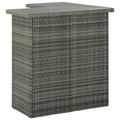 Szürke polirattan sarok bárasztal 100 x 50 x 105 cm