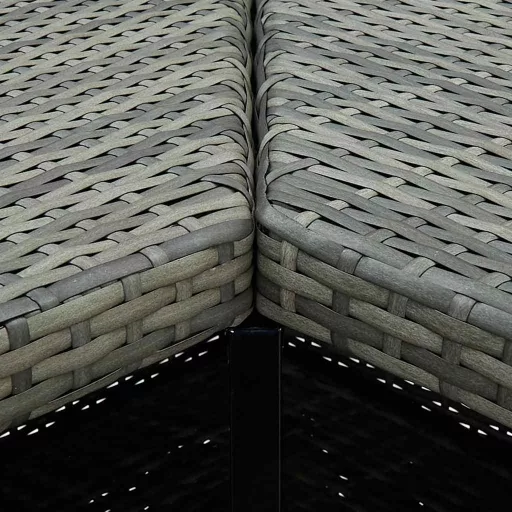 Szürke polirattan sarok bárasztal 100 x 50 x 105 cm