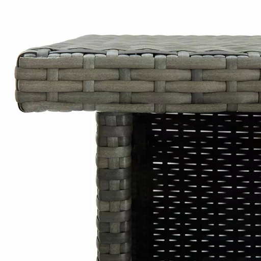 Szürke polirattan sarok bárasztal 100 x 50 x 105 cm