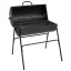 Fekete acél henger alakú grillsütő 2 sütőráccsal 80x95x90 cm
