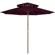 Bordóvörös kétszintes napernyő farúddal 270 cm