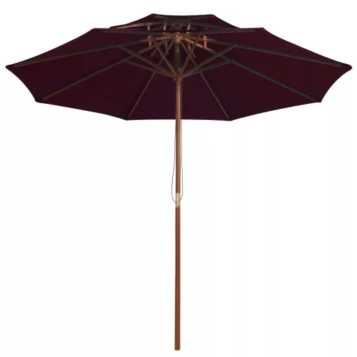 Bordóvörös kétszintes napernyő farúddal 270 cm