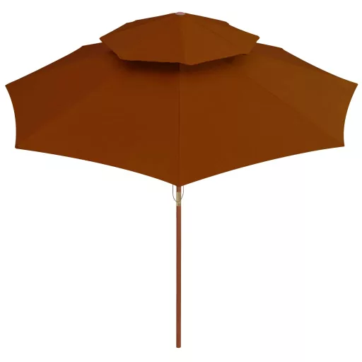 Terrakotta kétszintes napernyő farúddal 270 cm