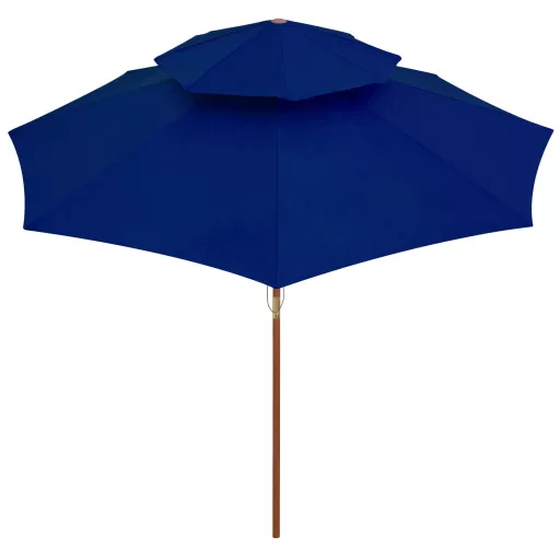 Kék kétszintes napernyő farúddal 270 cm