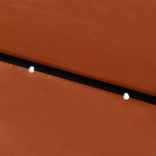 Terrakotta napernyő LED-ekkel és acél rúddal 2 x 3 m