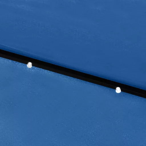 Azúrkék napernyő LED-ekkel és acél rúddal 2 x 3 m