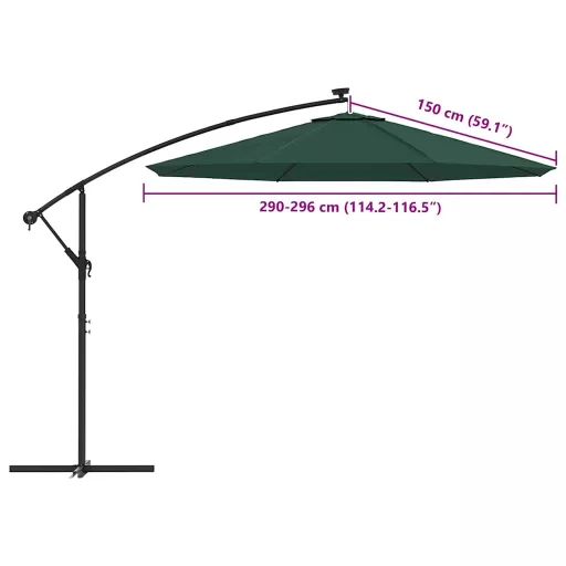 Zöld konzolos napernyő csereponyva 300 cm