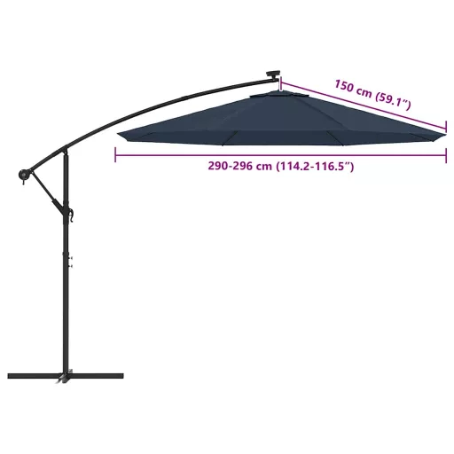 Kék konzolos napernyő csereponyva 300 cm