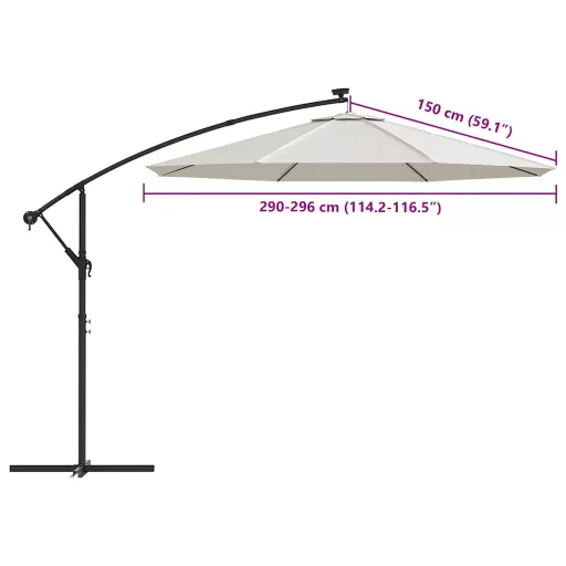 Homokfehér konzolos napernyő csereponyva 300 cm