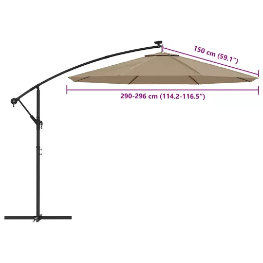 Tópszínű konzolos napernyő csereponyva 300 cm