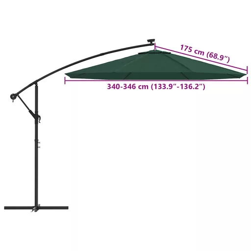 Zöld konzolos napernyőponyva 350 cm