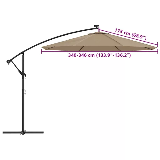 Konzolos napernyő csere szövet bézs 350 cm