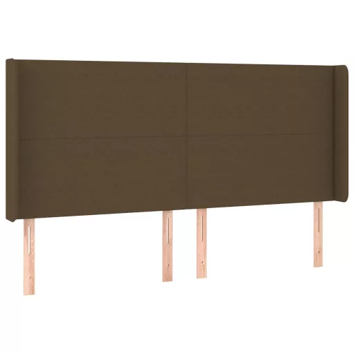 Barna szövet rugós és LED-es ágy matraccal 180 x 200 cm