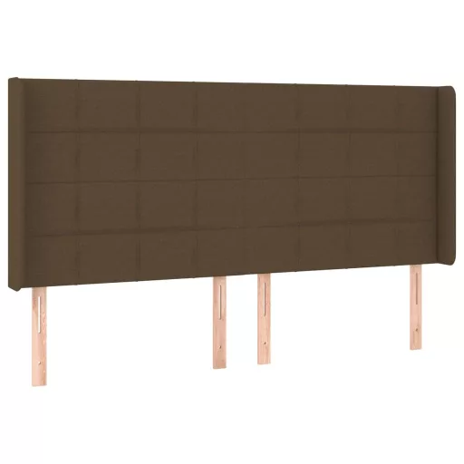 Barna szövet rugós és LED-es ágy matraccal 180 x 200 cm