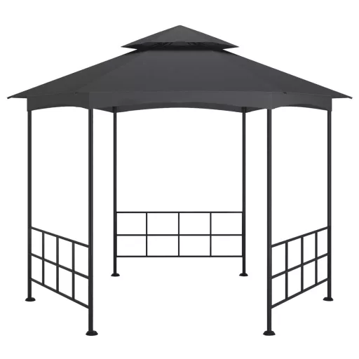 Antracitszürke pavilon oldalfalakkal 3,1 x 2,7 m