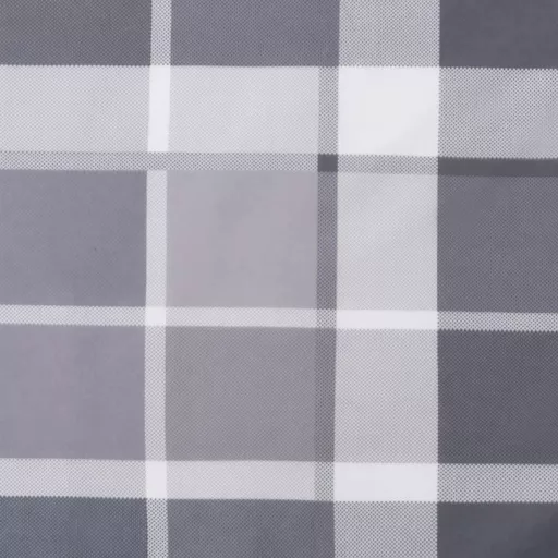 6 db szürke kockás szövet magas háttámlájú székpárna 120x50x3cm