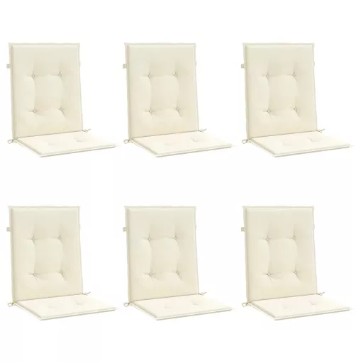 6 db krémszínű oxford szövet háttámlás székpárna 100x50x3 cm