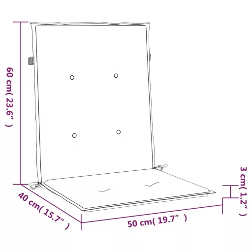 6 db piros kockás oxford szövet háttámlás székpárna 100x50x3 cm