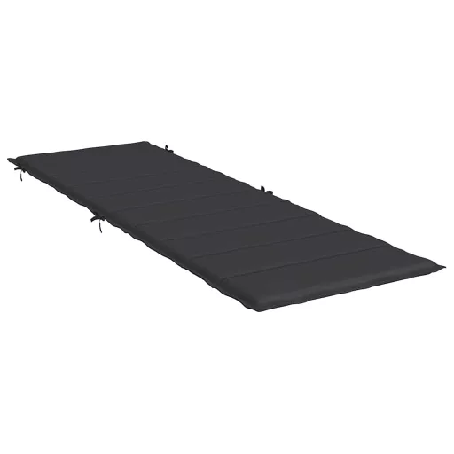 Fekete oxford szövet napozóágy párna 186x58x4 cm
