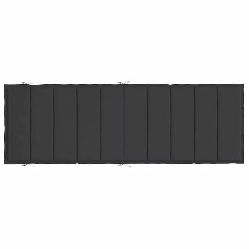 Fekete oxford szövet napozóágy párna 186x58x4 cm