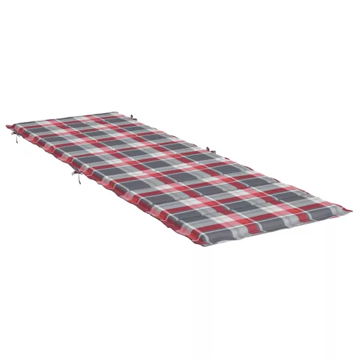 Piros kockás oxford szövet napozóágy párna 186x58x4 cm