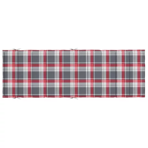 Piros kockás oxford szövet napozóágy párna 186x58x4 cm